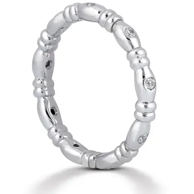 14K white gold Contemporary Design Diamond Eternity Wedding Band (0.24 ct.) 2 - alternate view 2 thumbnail