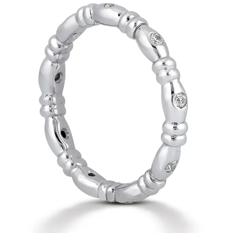 14K white gold Contemporary Design Diamond Eternity Wedding Band (0.24 ct.) 2 - alternate view 2