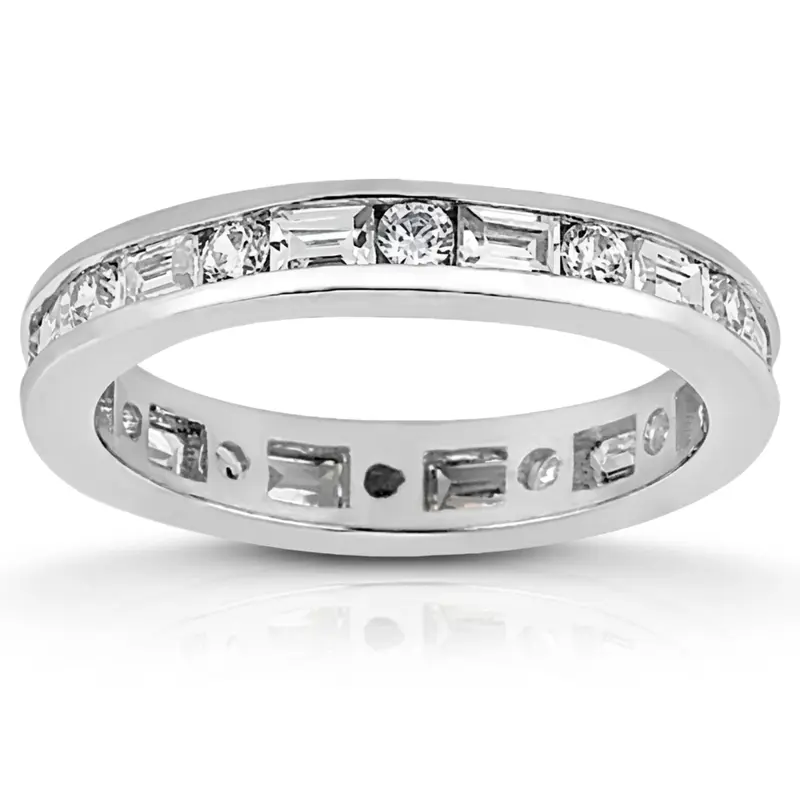 14K white gold 1.43 ct. Diamond Eternity Wedding Band - main view
