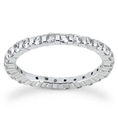 0.92 ct. Round Cut Bar Set Diamond Eternity Wedding Band