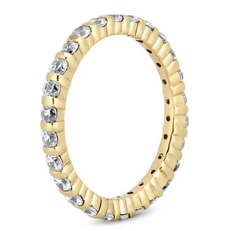 14K white gold 0.92 ct. Round Cut Bar Set Diamond Eternity Wedding Band - alternate view 4
