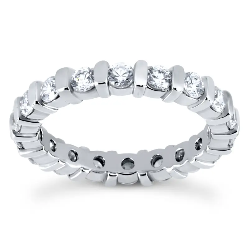 14K white gold 1.70 CT Diamond Eternity Wedding Band - alternate view 2