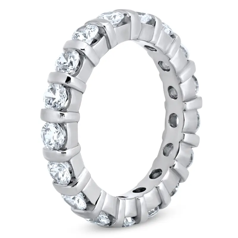 14K white gold 2.25 ct. Diamond Eternity Wedding Band - alternate view 3
