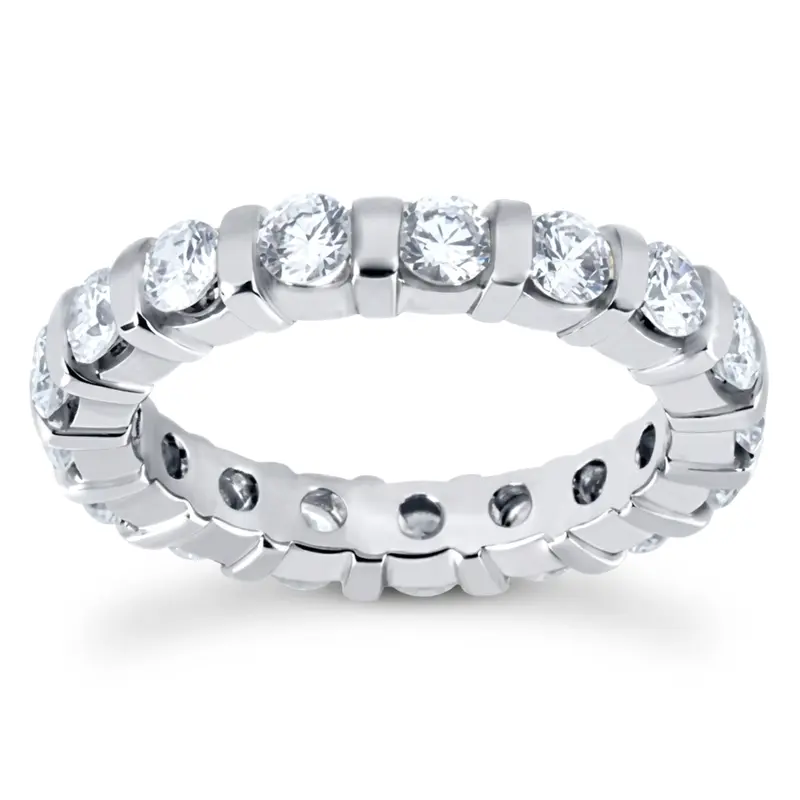 14K white gold 2.25 ct. Diamond Eternity Wedding Band - alternate view 4