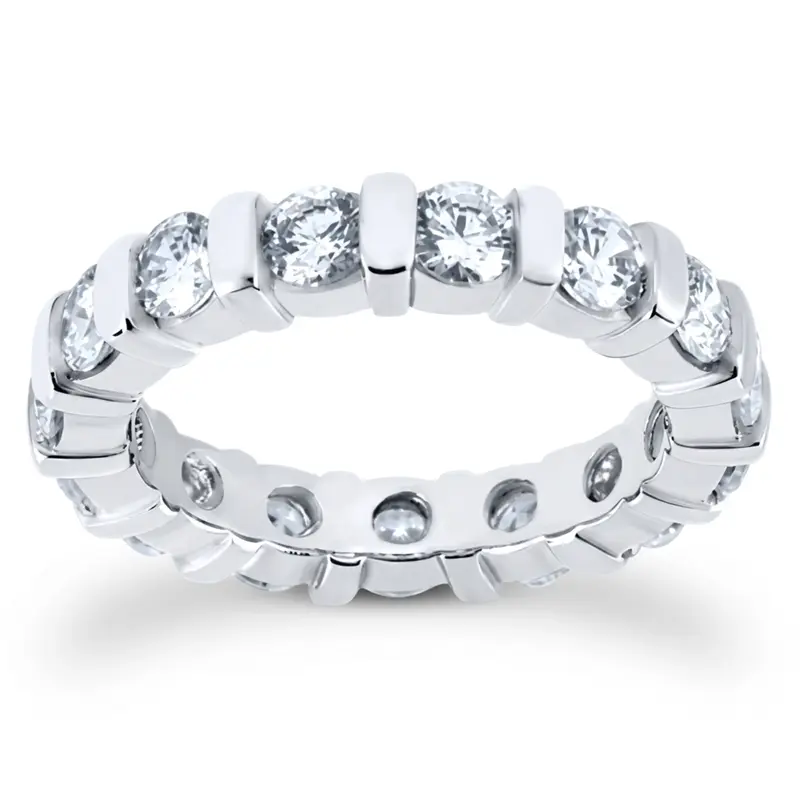 14K white gold 2.80 CT Diamond Eternity Wedding Band - main view