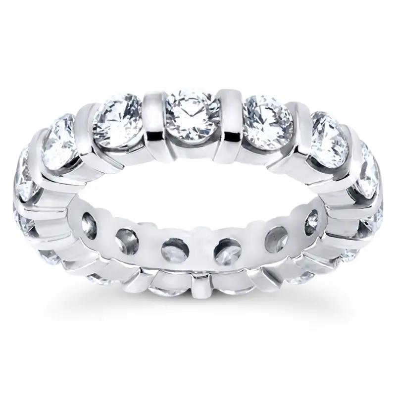 14K white gold 3.50 CT Diamond Eternity Wedding Band 1 - main view