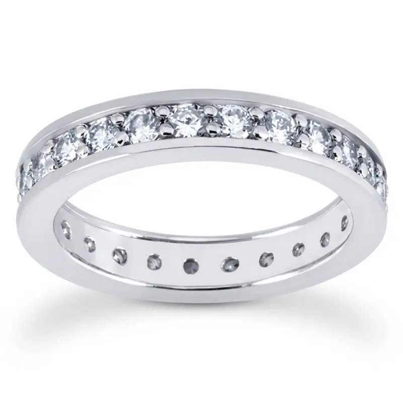 14K white gold 1.10 CT Diamond Eternity Wedding Band - main view
