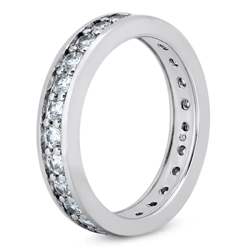 14K white gold 1.10 CT Diamond Eternity Wedding Band - alternate view 2
