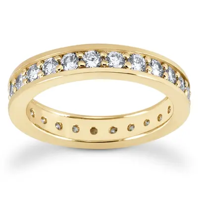 14K white gold 1.10 CT Diamond Eternity Wedding Band - alternate view 3 thumbnail