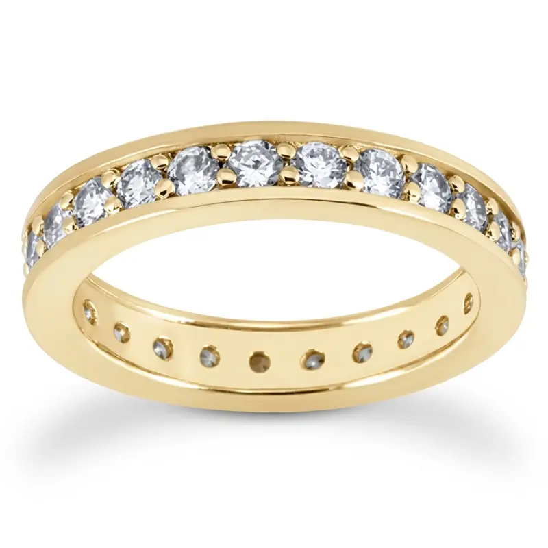 14K white gold 1.10 CT Diamond Eternity Wedding Band - alternate view 3