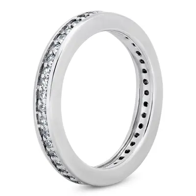 0.38 ct. Round Cut Channel Bead Set Diamond Eternity Wedding Band alternate view