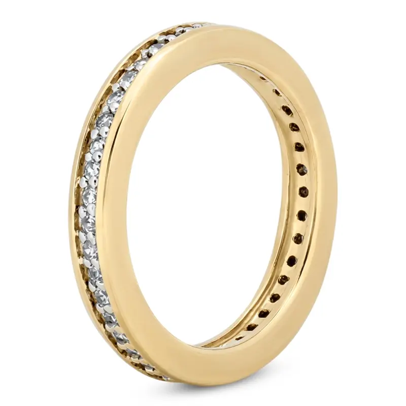 14K white gold 0.38 ct. Round Cut Channel Bead Set Diamond Eternity Wedding Band - alternate view 4
