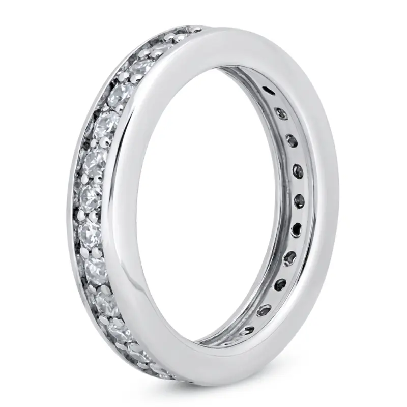 14K white gold Common Bead Set Diamond Eternity Wedding Band (0.87 ct. tw.) - main view