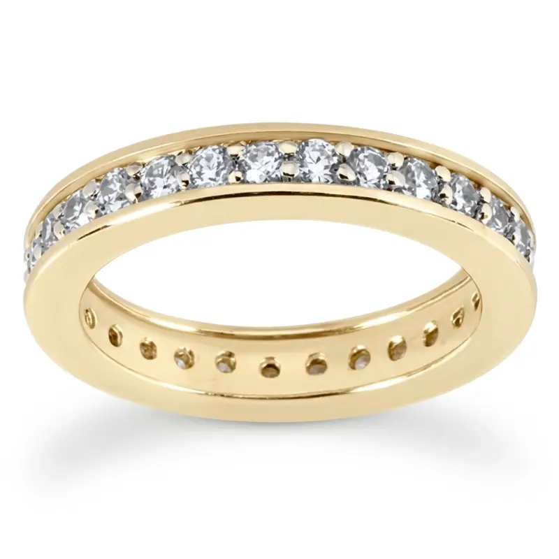 14K white gold Common Bead Set Diamond Eternity Wedding Band (0.87 ct. tw.) - alternate view 3