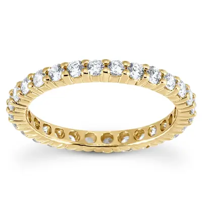 18K white gold 0.75 ct. Round Cut Prong Set Diamond Eternity Wedding Band - alternate view 3 thumbnail