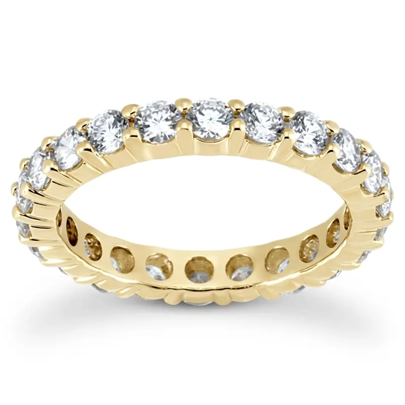 14K white gold 1.47 ct. Round Cut Prong Set Diamond Eternity Wedding Band - alternate view 3