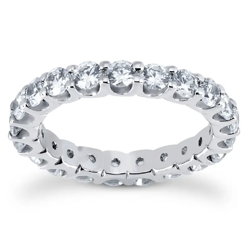 14K white gold 1.80 ct. Round Cut Diamond Eternity Wedding Band - main view