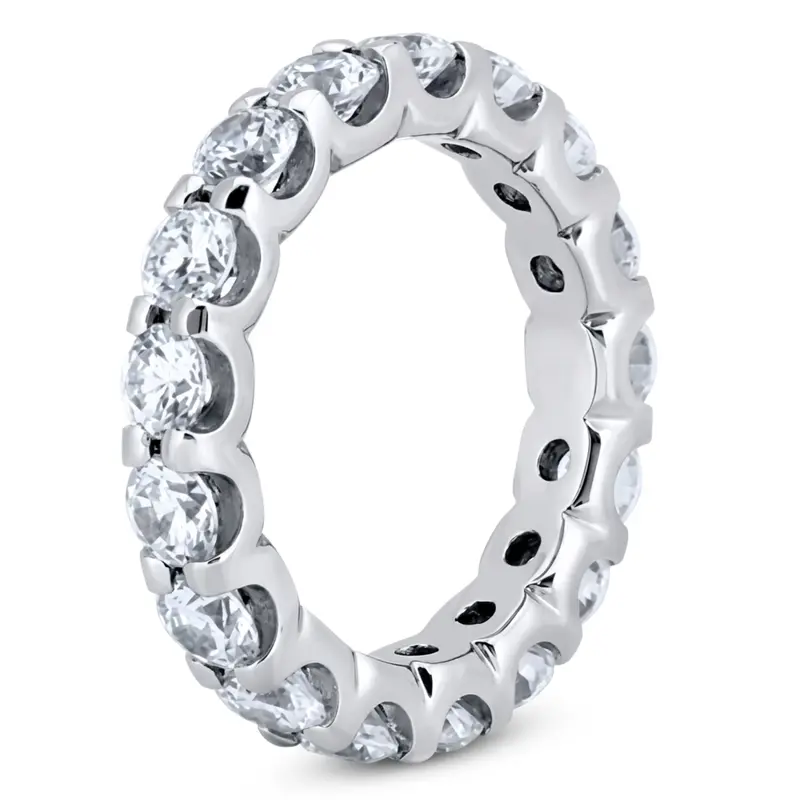 14K white gold 2.80 ct. Round Cut Prong Set Diamond Eternity Wedding Band - alternate view 2