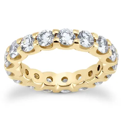14K white gold 2.80 ct. Round Cut Prong Set Diamond Eternity Wedding Band - alternate view 3 thumbnail