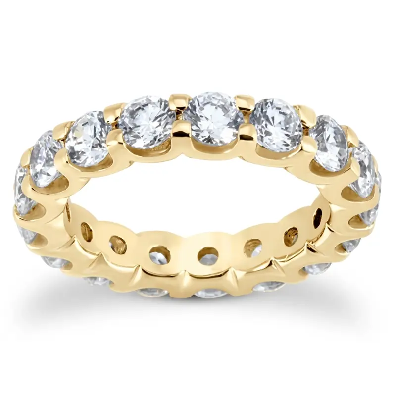 14K white gold 2.80 ct. Round Cut Prong Set Diamond Eternity Wedding Band - alternate view 3