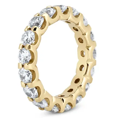 14K white gold 2.80 ct. Round Cut Prong Set Diamond Eternity Wedding Band - alternate view 4 thumbnail