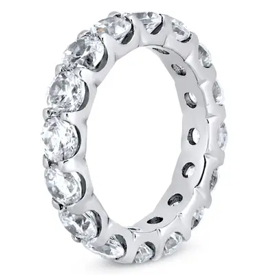 4.20 ct. Round Cut Prong Set Diamond Eternity Wedding Band 1