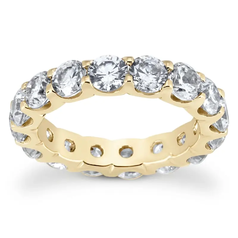 14K white gold 4.20 ct. Round Cut Prong Set Diamond Eternity Wedding Band 1 - alternate view 3