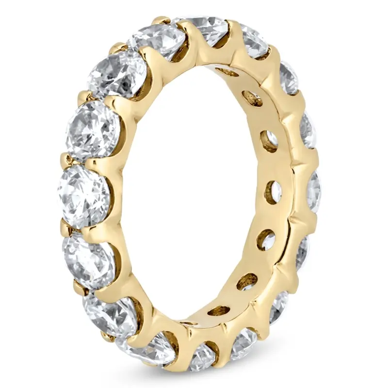 14K white gold 4.20 ct. Round Cut Prong Set Diamond Eternity Wedding Band 1 - alternate view 4