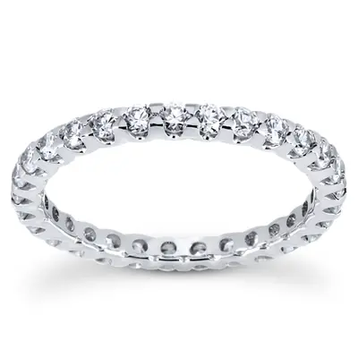 Contemporary Common Prong low Set Diamond Eternity Wedding Band (0.84 ct. tw.) - view 1 of 4