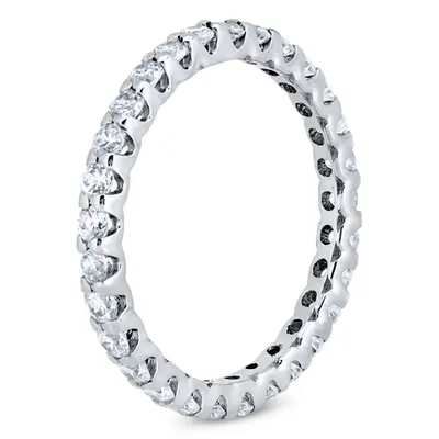Contemporary Common Prong low Set Diamond Eternity Wedding Band (0.84 ct. tw.) - view 2 of 4