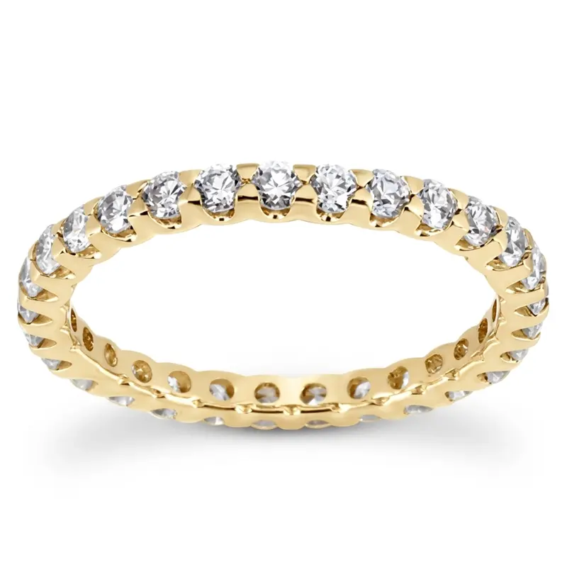 14K white gold Contemporary Common Prong low Set Diamond Eternity Wedding Band (0.84 ct. tw.) - alternate view 3