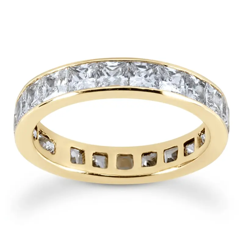 14K white gold 3.23 ct. Princesss Cut Channel Set Diamond Eternity Wedding Band - alternate view 4