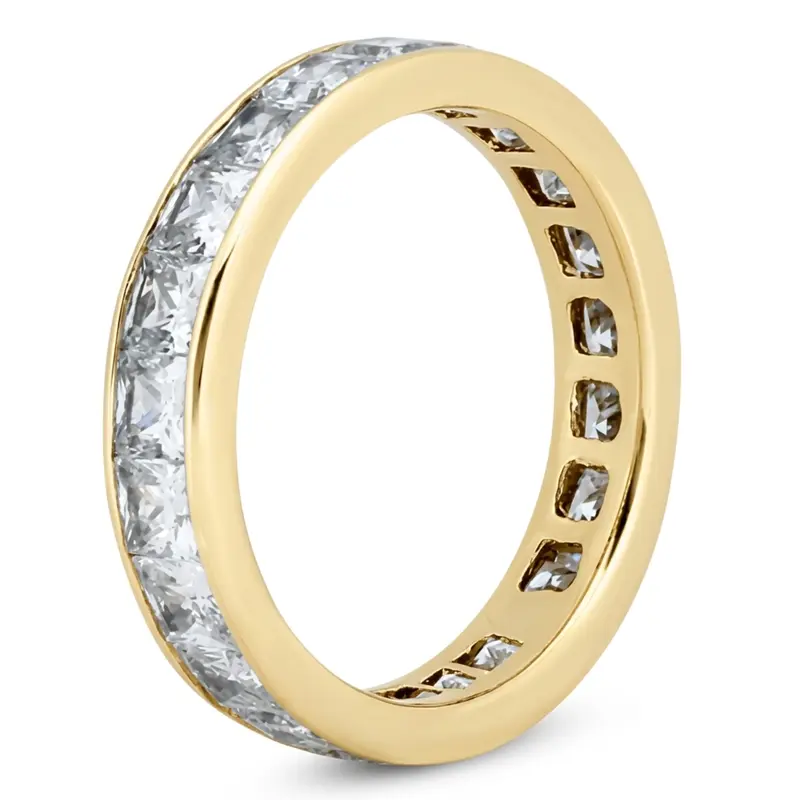 14K white gold 3.23 ct. Princesss Cut Channel Set Diamond Eternity Wedding Band - alternate view 2