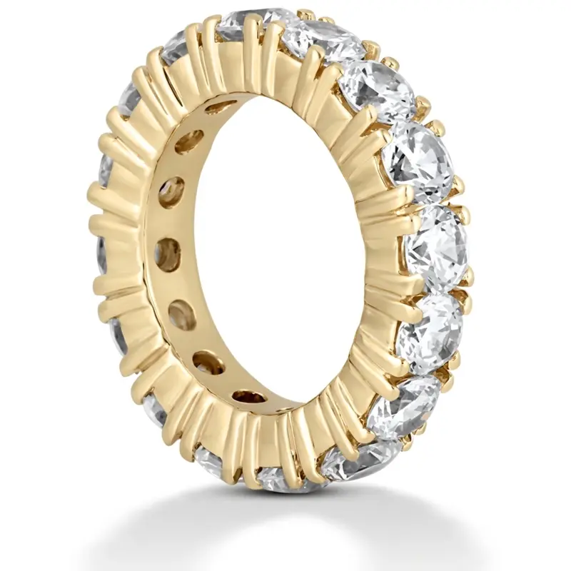 14K white gold 4.00 ct. Round Cut Four Prong Setting Diamond Eternity Wedding Band - alternate view 3