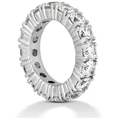 14K white gold 4.00 ct. Round Cut Four Prong Setting Diamond Eternity Wedding Band - alternate view 4 thumbnail