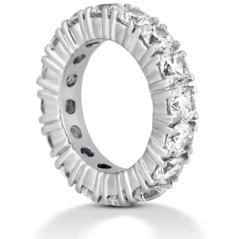 14K white gold 4.00 ct. Round Cut Four Prong Setting Diamond Eternity Wedding Band - alternate view 4