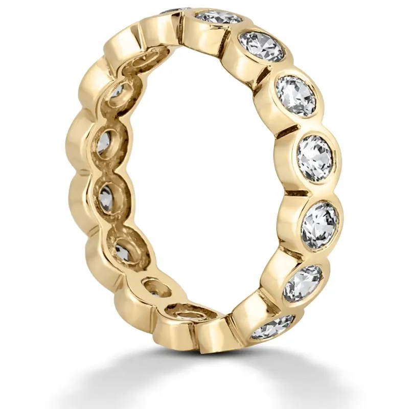 14K white gold 1.50 ct. Round Cut Bezel Set Diamond Eternity Wedding Band - alternate view 4