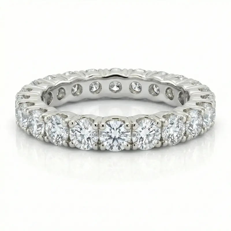 14K white gold 2.00 ct. Shared-Prong Diamond Eternity Wedding Band - alternate view 2