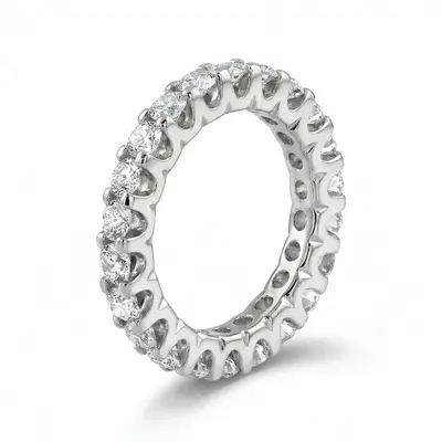 14K white gold 2.00 ct. Shared-Prong Diamond Eternity Wedding Band - alternate view 3 thumbnail