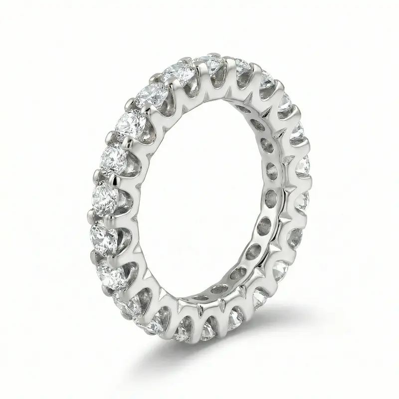 14K white gold 2.00 ct. Shared-Prong Diamond Eternity Wedding Band - alternate view 3