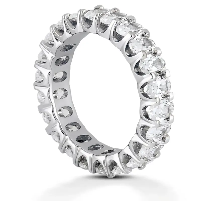14K white gold 5.00 ct. Diamond Eternity Wedding Band - alternate view 4