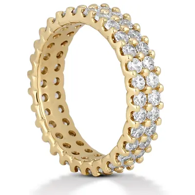 1.62 ct. Exquisite Double-Row Diamond Eternity Wedding Band - view 2 of 3