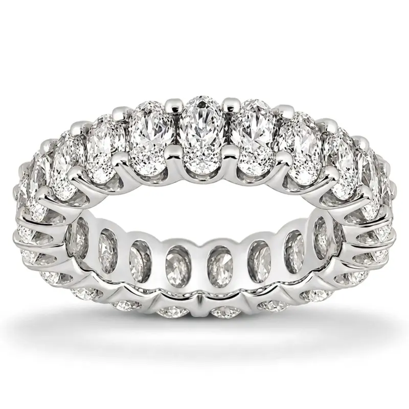 14K white gold 5.00 ct. Diamond Eternity Wedding Band - alternate view 2