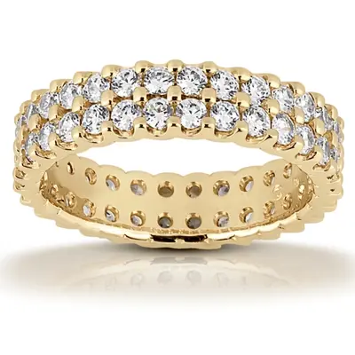 1.62 ct. Exquisite Double-Row Diamond Eternity Wedding Band - view 2 of 4