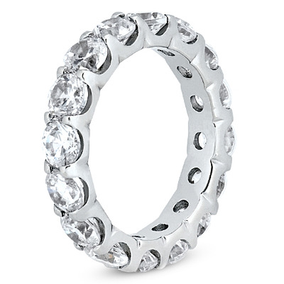 4.80 ct. Round Cut Prong Set Diamond Eternity Wedding Band 5 - view 2