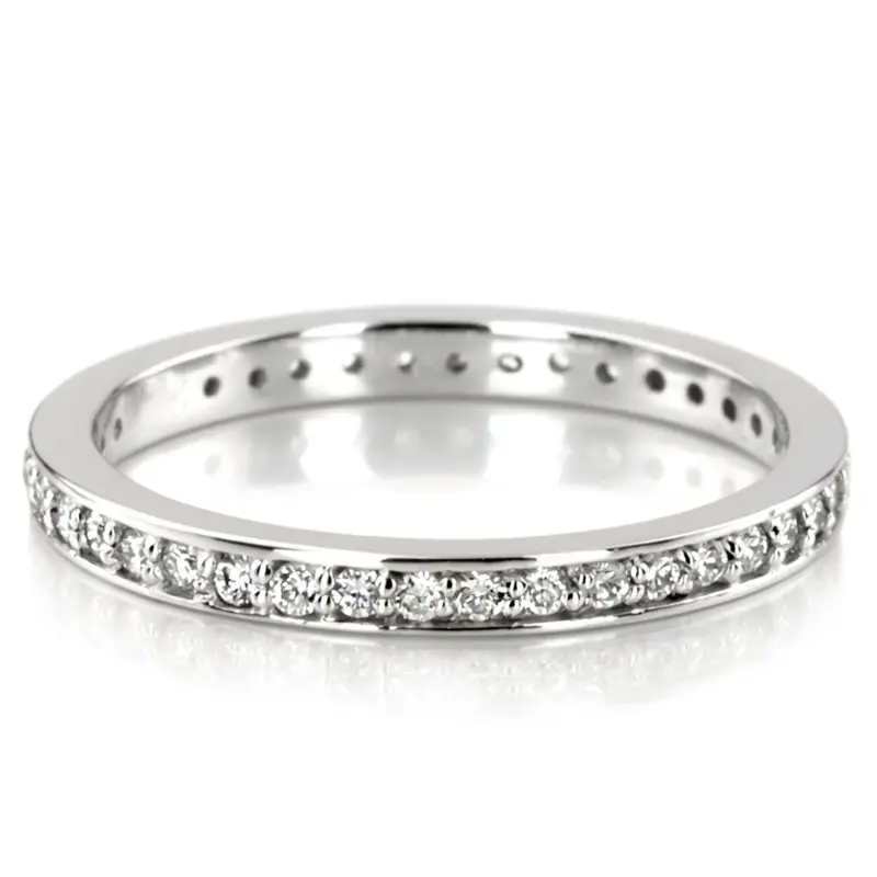 14K white gold 0.40 ct. Prong Set Round Cut Diamond Eternity Wedding Band - alternate view 2