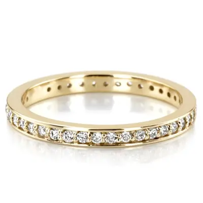 14K white gold 0.40 ct. Prong Set Round Cut Diamond Eternity Wedding Band - main view thumbnail
