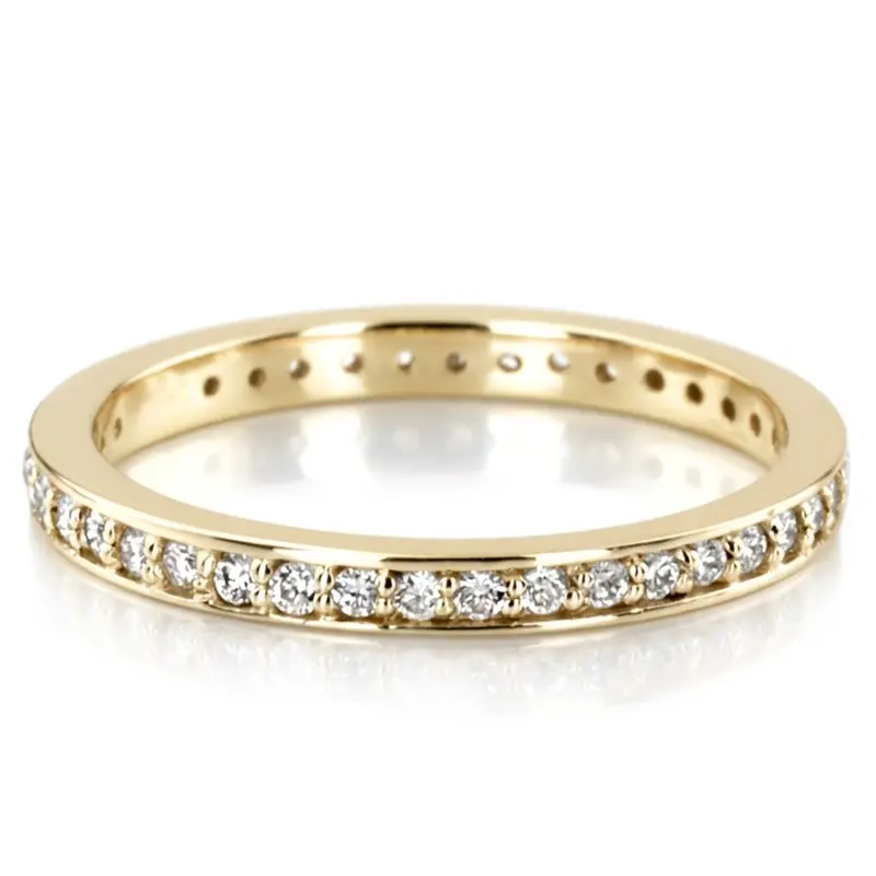 14K white gold 0.40 ct. Prong Set Round Cut Diamond Eternity Wedding Band - main view
