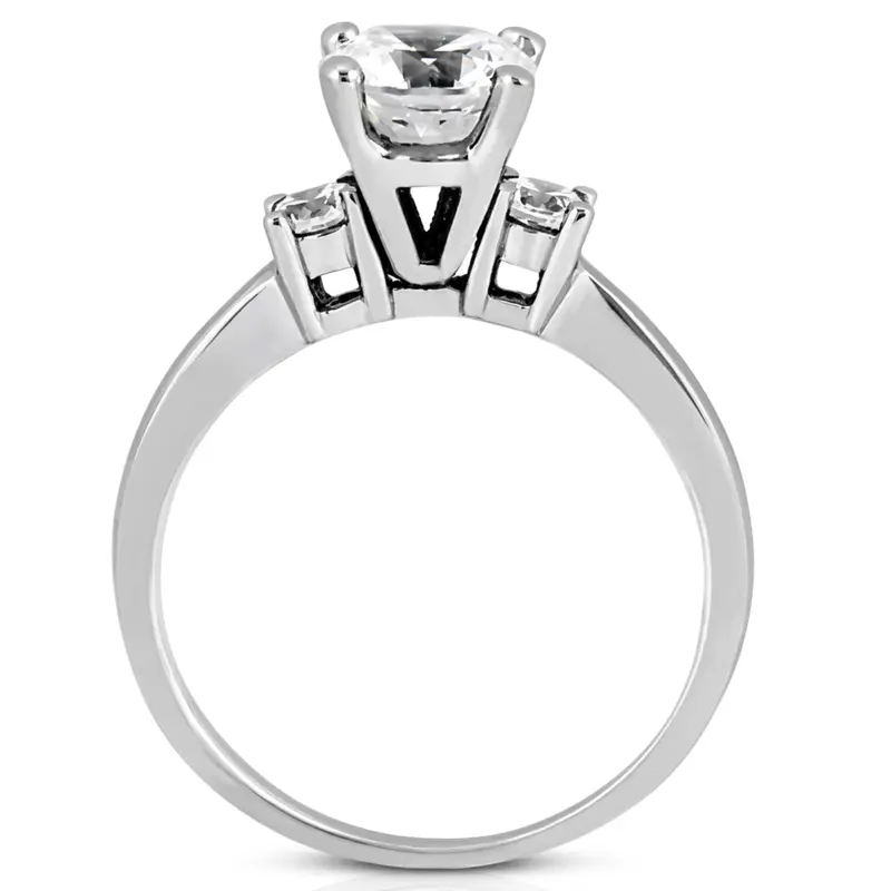 14K white gold Three Stone Prong Set Diamond Engagement Ring (0.20 ct. tw.) - alternate view 2