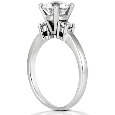 14K white gold Three Stone Prong Set Diamond Engagement Ring (0.20 ct. tw.) - alternate view 3 thumbnail